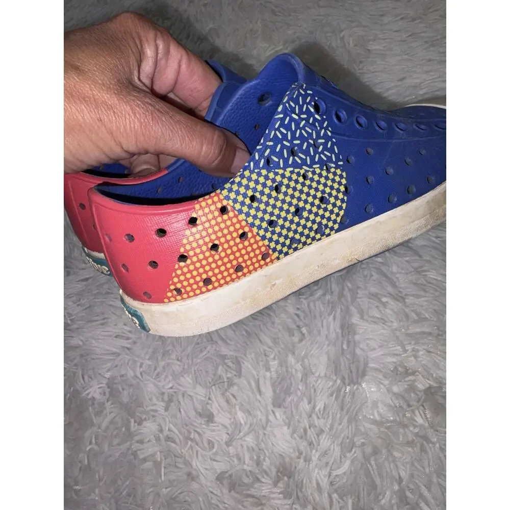 Native Kids Sz. 11 Blue Design Classic Rubber Slip On Sneaker. Cute, Comf